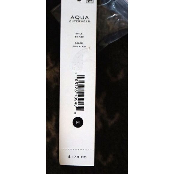 AQUA 81720 Women's Sz Medium Pink Plaid Duster Trench Coat - Picture 6 of 9